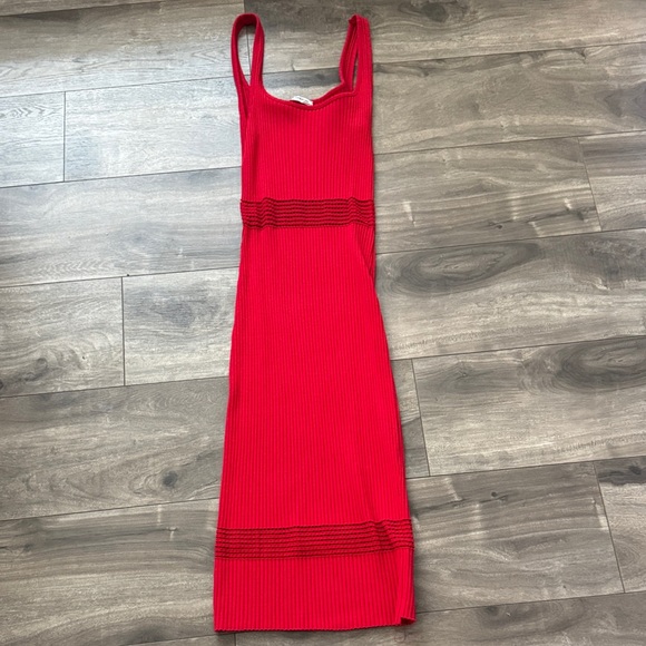 Zara Dresses & Skirts - Zara Scarlet Ribbed Midi Dress